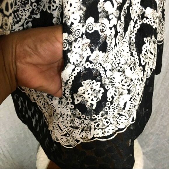 Saint Gil Paris Black & White Print Cardigan Size L - Picture 11 of 14